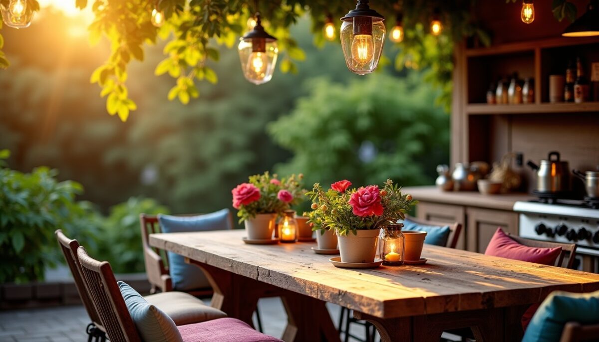 Créer un coin cuisine extérieur chaleureux et accueillant dans votre jardin