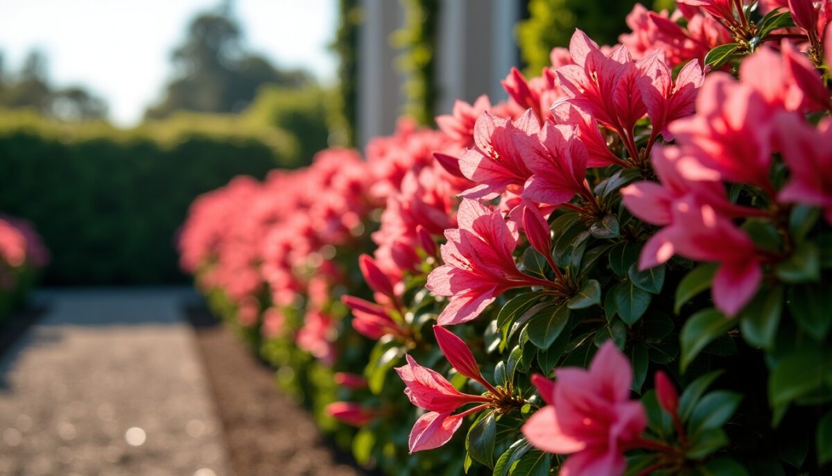 Guide pratique pour composer une haie esthétique en mariant lauriers roses et photinias